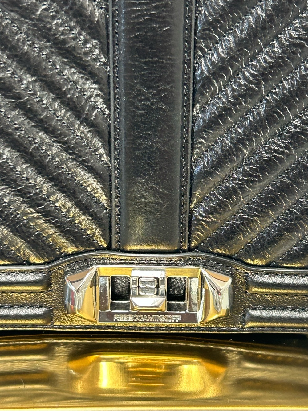 Rebecca Minkoff Black Quilted Chain Shoulder Bag Approx.. 10 x 6.5 x 3 NWT - Picture 6 of 17